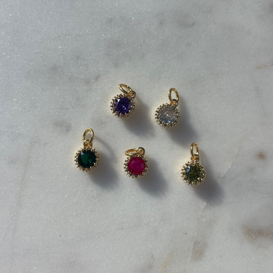 Studio Valli - Custom Charm Necklaces - build your own custom charm necklace - round birthstone charms - New Zealand & Australia
