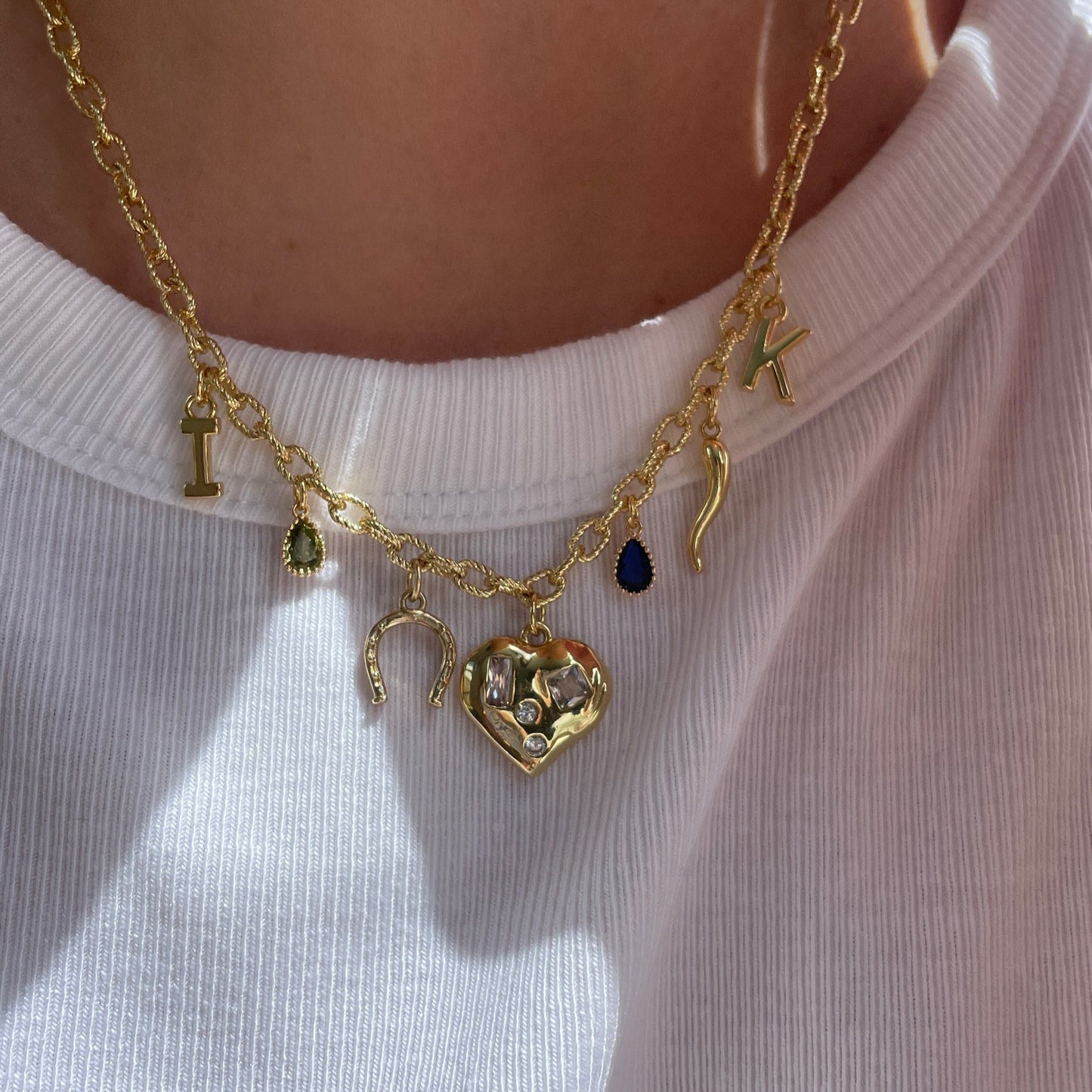 Studio Valli - Custom Charm Bracelets & Necklaces - build your own custom charm necklace - teardrop-shaped birthstone charms - New Zealand & Australia