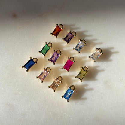 Rectangle Birthstone Charms