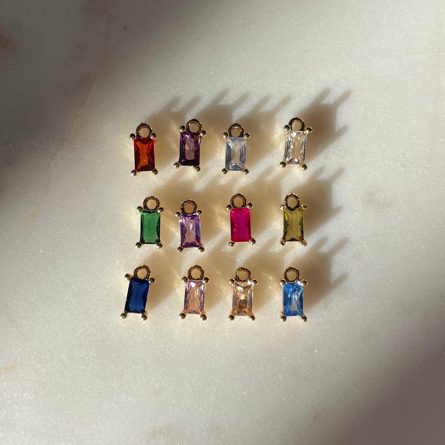 Rectangle Birthstone Charms