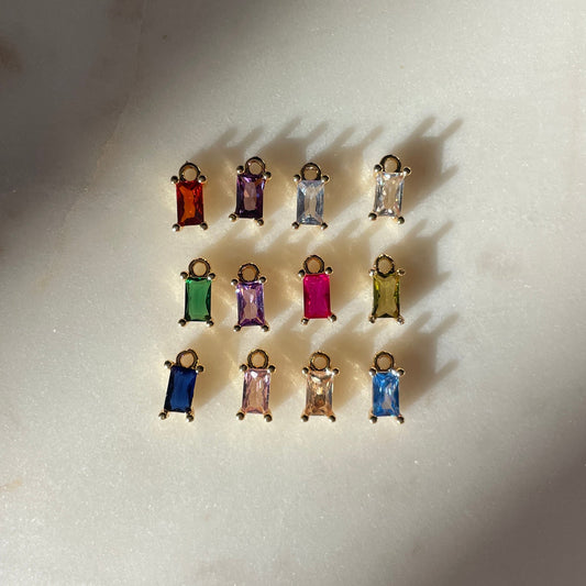 Rectangle Birthstone Charms